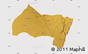 Physical Map of Ngwaketse Centra, cropped outside