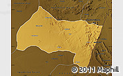 Physical Map of Ngwaketse Centra, darken