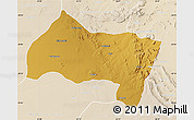 Physical Map of Ngwaketse Centra, lighten