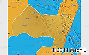 Physical Map of Ngwaketse Centra, political outside