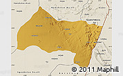 Physical Map of Ngwaketse Centra, shaded relief outside
