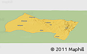 Savanna Style Panoramic Map of Ngwaketse Centra, single color outside