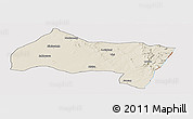 Shaded Relief Panoramic Map of Ngwaketse Centra, cropped outside