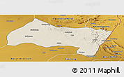 Shaded Relief Panoramic Map of Ngwaketse Centra, physical outside
