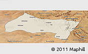 Shaded Relief Panoramic Map of Ngwaketse Centra, satellite outside