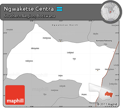 Gray Simple Map of Ngwaketse Centra