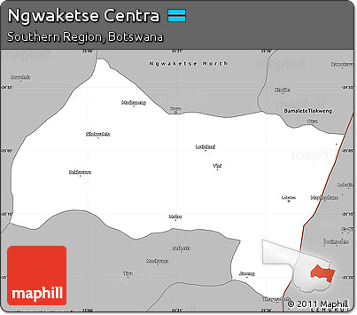 Gray Simple Map of Ngwaketse Centra