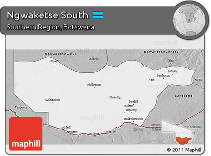 Gray 3D Map of Ngwaketse South
