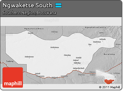 Gray 3D Map of Ngwaketse South