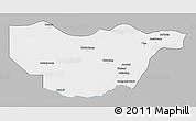 Gray 3D Map of Ngwaketse South, single color outside