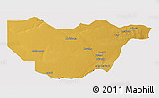 Physical 3D Map of Ngwaketse South, cropped outside