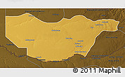 Physical 3D Map of Ngwaketse South, darken