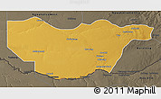 Physical 3D Map of Ngwaketse South, darken, semi-desaturated