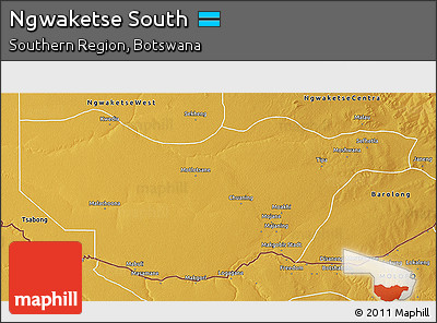 Physical 3D Map of Ngwaketse South