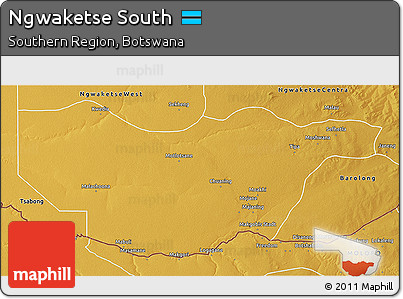 Physical 3D Map of Ngwaketse South