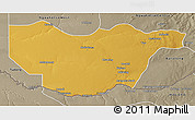 Physical 3D Map of Ngwaketse South, semi-desaturated