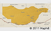 Physical 3D Map of Ngwaketse South, shaded relief outside