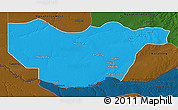 Political 3D Map of Ngwaketse South, darken
