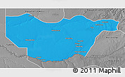 Political 3D Map of Ngwaketse South, desaturated