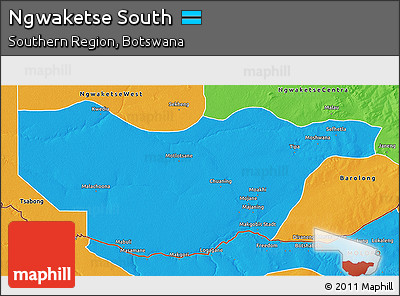 Political 3D Map of Ngwaketse South