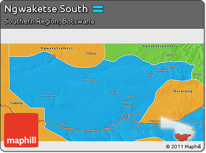 Political 3D Map of Ngwaketse South
