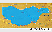 Political 3D Map of Ngwaketse South, physical outside