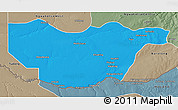 Political 3D Map of Ngwaketse South, semi-desaturated