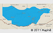 Political 3D Map of Ngwaketse South, shaded relief outside