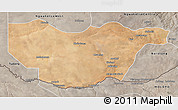 Satellite 3D Map of Ngwaketse South, semi-desaturated