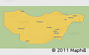 Savanna Style 3D Map of Ngwaketse South, single color outside