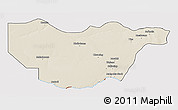 Shaded Relief 3D Map of Ngwaketse South, cropped outside