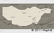 Shaded Relief 3D Map of Ngwaketse South, darken