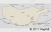 Shaded Relief 3D Map of Ngwaketse South, desaturated