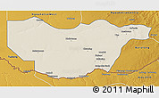 Shaded Relief 3D Map of Ngwaketse South, physical outside