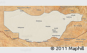 Shaded Relief 3D Map of Ngwaketse South, satellite outside