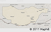 Shaded Relief 3D Map of Ngwaketse South, semi-desaturated