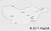 Silver Style 3D Map of Ngwaketse South, single color outside