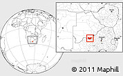 Blank Location Map of Ngwaketse South, within the entire country