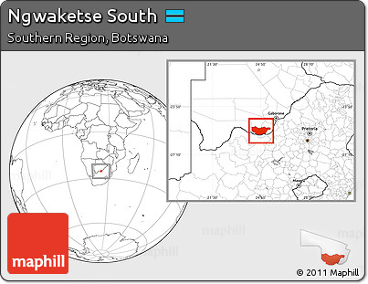 Blank Location Map of Ngwaketse South