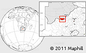 Blank Location Map of Ngwaketse South, highlighted country