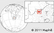 Blank Location Map of Ngwaketse South, highlighted parent region