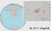 Gray Location Map of Ngwaketse South