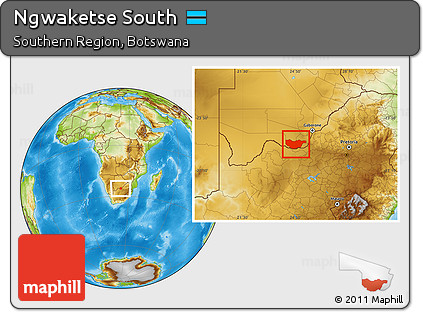 Physical Location Map of Ngwaketse South