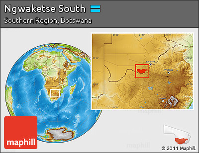 Physical Location Map of Ngwaketse South