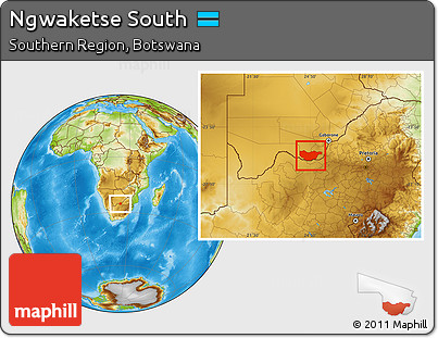 Physical Location Map of Ngwaketse South