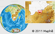 Physical Location Map of Ngwaketse South, highlighted country
