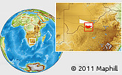 Physical Location Map of Ngwaketse South, highlighted parent region