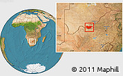 Satellite Location Map of Ngwaketse South