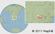Savanna Style Location Map of Ngwaketse South, highlighted parent region, within the entire country, hill shading