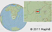 Savanna Style Location Map of Ngwaketse South, hill shading